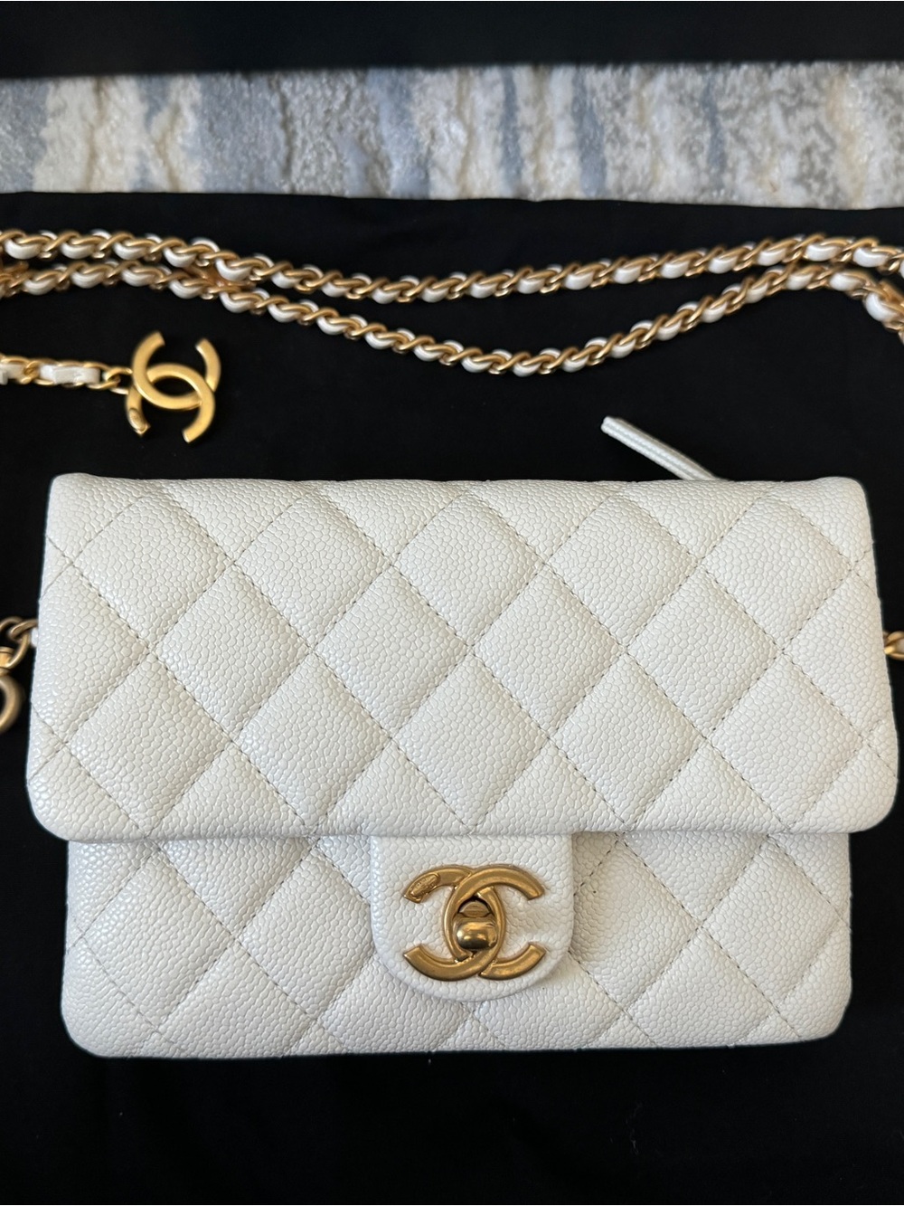 Chanel White Quilted Leather Waist Bag - Gold Hardware & CC Logo - Picture 2 of 11